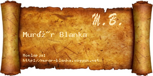 Murár Blanka névjegykártya